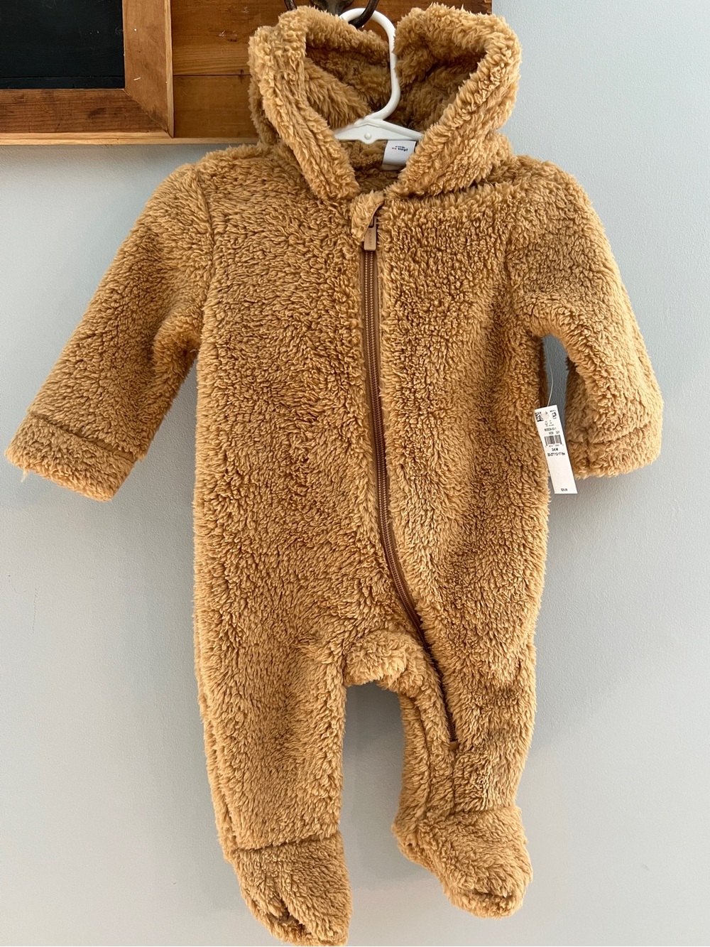 Unisex Baby Sherpa Zip Up Fleece Bunting Hooded Coat Size 3-6 Months